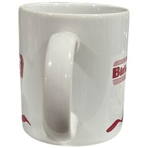 Vintage Birkenstock Coffee Mug with Lid White Red Logo Ceramic